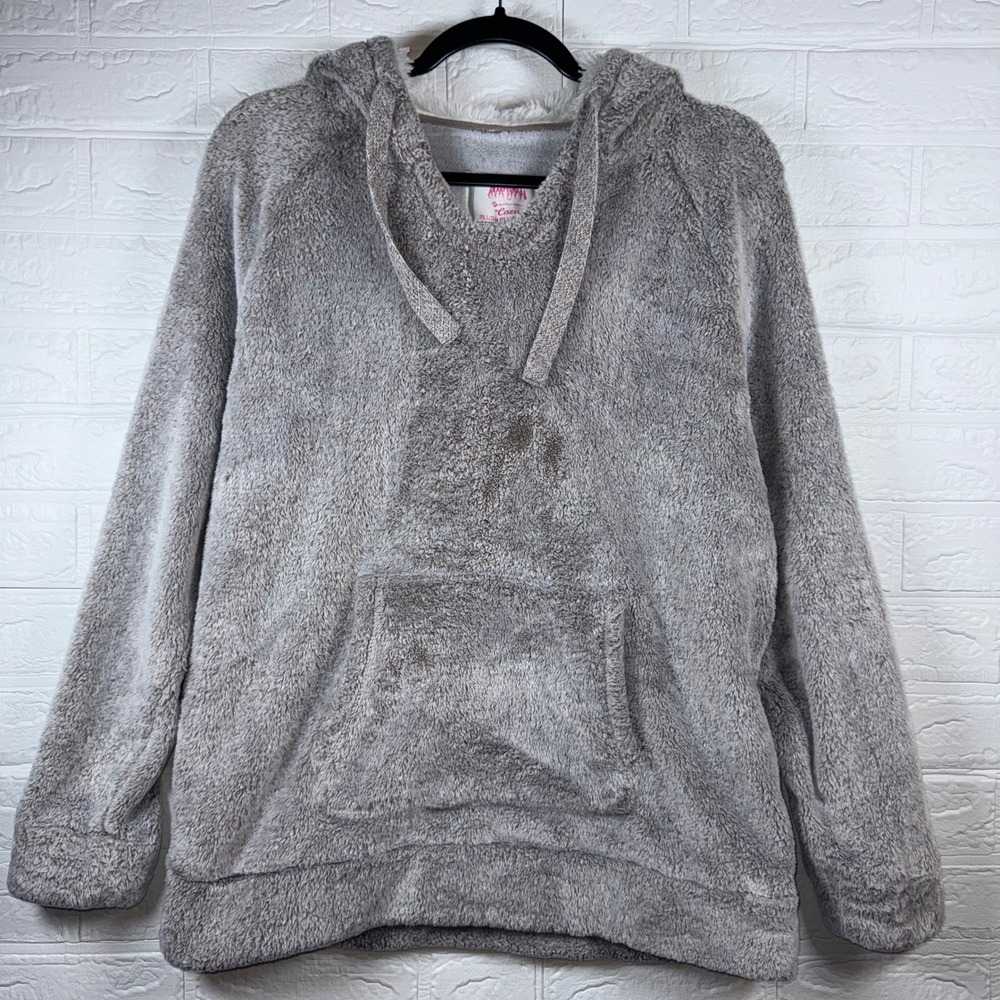 Member's Mark Cozy Plush Pullover Hoodie Womens XL Gray Fleece Loungewear